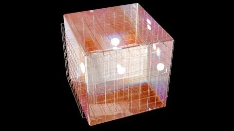 Glass 3d cube Illustrazione stock