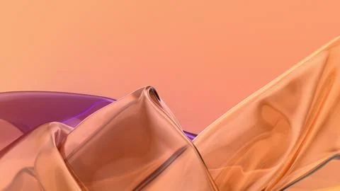 Glass 3D Render Showing Smooth Folded Structure with Bold Color Contras 스톡 일러스트