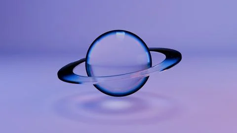Glass Abstract Planet Shape in Soft Background Stock Illustration