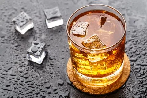 Glass with alcoholic drink Stock Photos