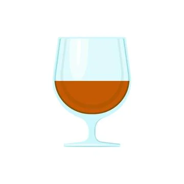 A glass of alcoholic drink. Vector object on a white background, Isolate Stock Illustration