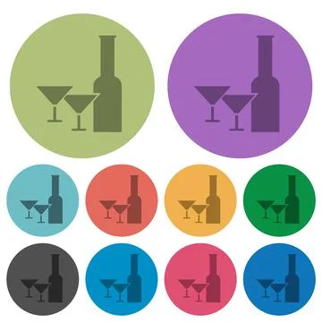 Glass and cocktail glasses solid color darker flat icons イラスト素材