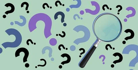 Glass and question Stock Illustration