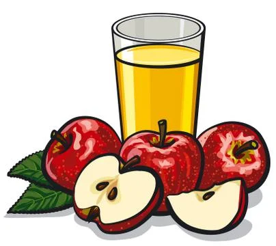 Glass apple juice Stock Illustration