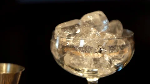 In a glass are ice cubes  Stock Footage 105025296