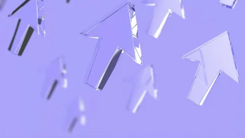 Glass arrow on blue bg able to loop endless Stock Footage 303577138