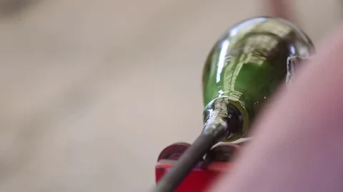 Glass Art Shaping Stock Footage 81196868