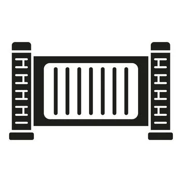 Glass automatic gate icon simple vector. House door Stock Illustration