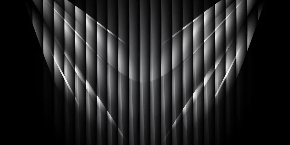 Glass background with silver ribbed effect and abstract line pattern. Moder.. Stock Illustration