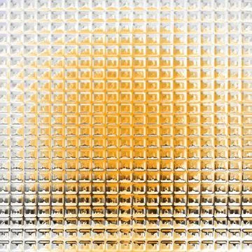 Glass background with small rectangles and yellow reflection Illustrazione stock