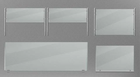 Glass balcony rails set Ilustración de archivo