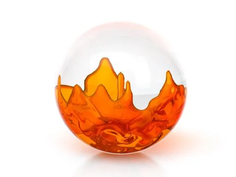 Glass ball with orange liquid 스톡 일러스트
