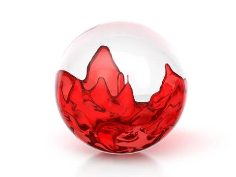 Glass ball with red liquid Stock Illustration
