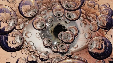 Glass balls refraction of the human eye. An abstract 3D illustration Stock Footage 246785221