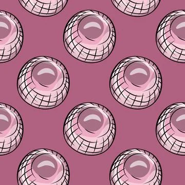 Glass balls seamless pattern. Decorative shapes background. Stock Illustration