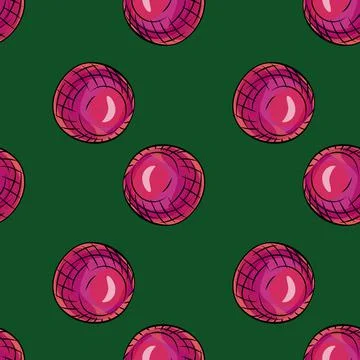 Glass balls seamless pattern. Decorative shapes background. Stock Illustration