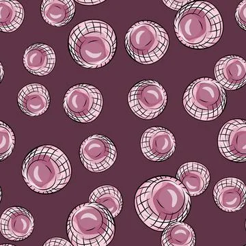 Glass balls seamless pattern. Decorative shapes background. Stock Illustration