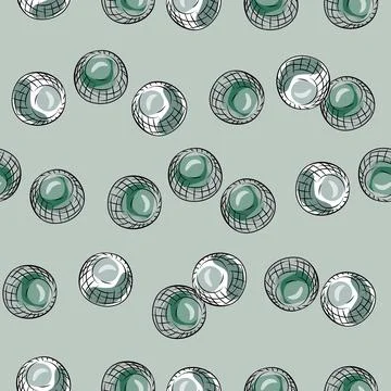 Glass balls seamless pattern. Decorative shapes background. Stock Illustration