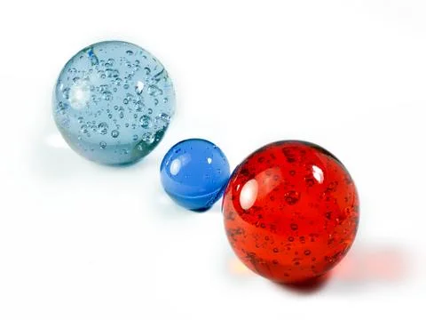 Glass balls with small bubbles Stock Photos