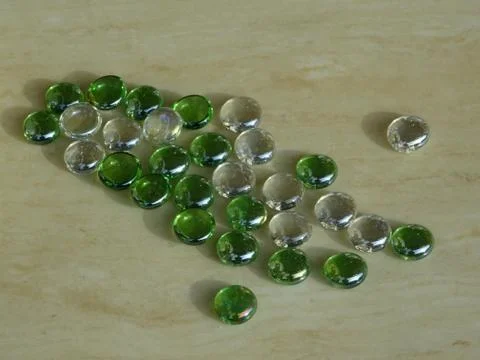 Glass Beads On A Table Stock Photos