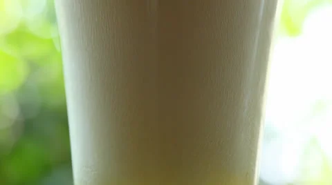 Glass of beer - beer bubbles moving up Stock Footage 35884213