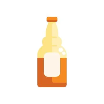 Glass beer bottle containing refreshing cold beverage with blank label Stock Illustration