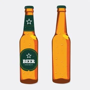 Glass beer bottle Stock Illustration