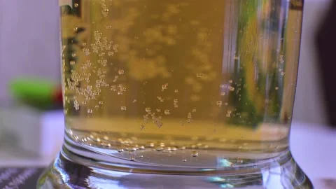 Glass of beer with bubbles going up. Stock Footage 219349960
