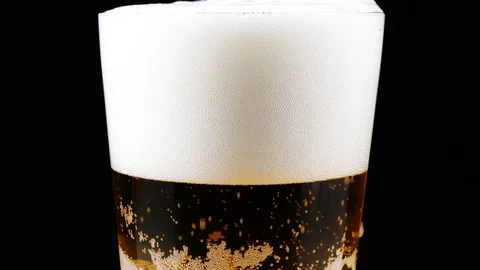 Glass of beer close up Stock Footage 89862814