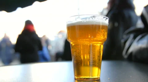 Glass of beer – close-up shot Stock Footage 33941295