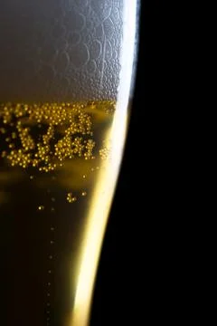 Glass with beer by closeup Stock Photos