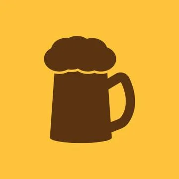 The glass of beer icon. Pub and kvass, alcohol, drink symbol. Flat Stock Illustration