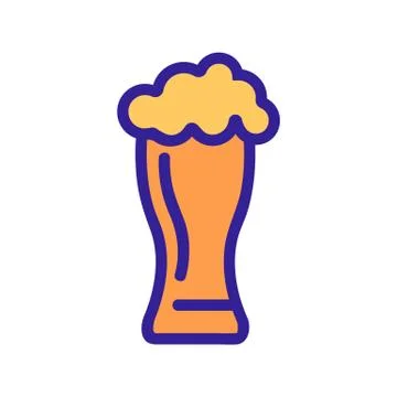 A glass of beer icon vector. Isolated contour symbol illustration 스톡 일러스트
