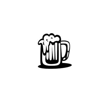 Glass of beer icon,flat design with shadow vector illustration Stock Illustration