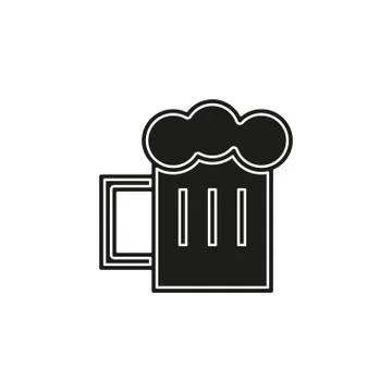 Glass of beer illustration, vector beer mug - drink alcohol symbol, bar sign Stock Illustration