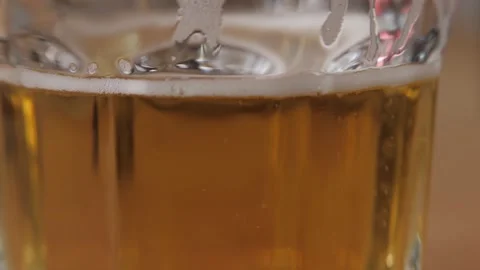 Glass Of Beer - Macro - Panning Right Video stock 148498583