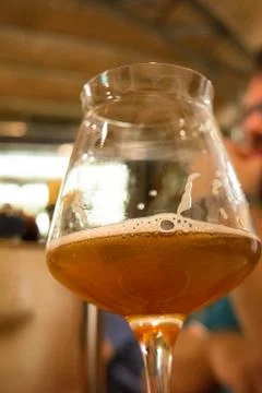 A glass of beer in the pub Stock Photos