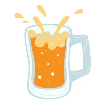 Glass of beer. Vector beer. Good for illustrating the pub menu. A cold drink Stock Illustration