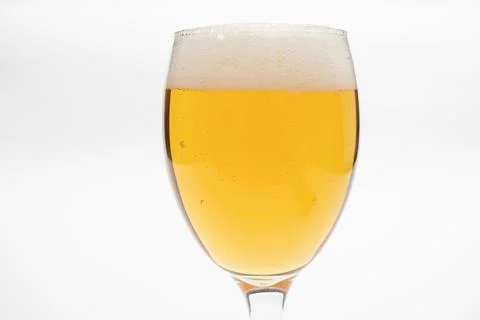 Glass of beer on a white background Stock Photos
