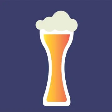 Glass of beer on a white background vector graphic. EPS 10. Stock Illustration