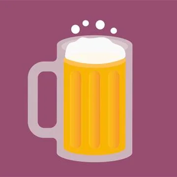Glass of beer on a white background vector graphic. EPS 10. Stock Illustration