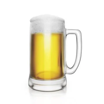 Glass with beer on white background.3d render Stock Illustration