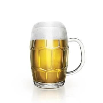Glass with beer on white background.3d render Stock Illustration