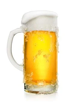 Glass of beer on white Stock Photos