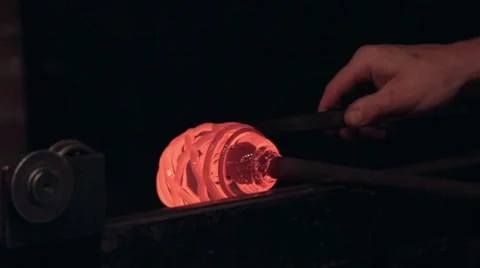 Glass being made Video stock 7770297