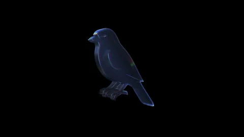 Glass bird rotating on black background Stock Footage 314315474