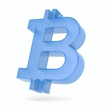 Glass bitcoin on white background. Isolated 3D illustration Stock Illustration