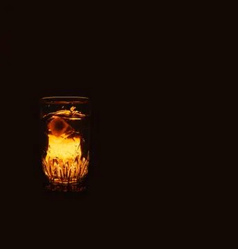 Glass in black background Stock Photos