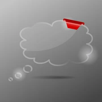 Glass blank speech bubbles. Classic gray style icons. Dickount frames with sh Stock Illustration