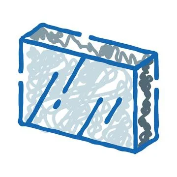 Glass block construction material icon drawing Stock Illustration